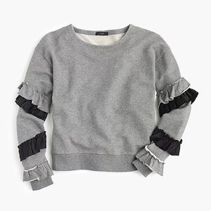 JCrew women’s ruffle-sleeve sweatshirt